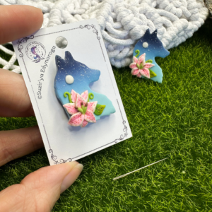 Магніт-тримач для голок “Вовк з квітами ” (арт. 167)