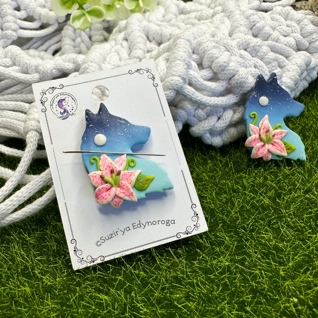 Магніт-тримач для голок “Вовк з квітами ” (арт. 167) - Зображення 3